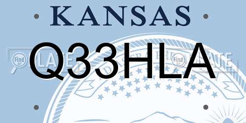 Q33HLA Kansas License Plate