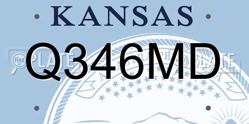Q346MD Kansas License Plate