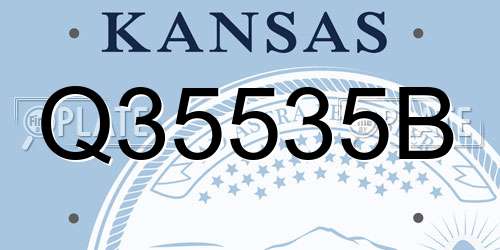 Q35535B Kansas License Plate