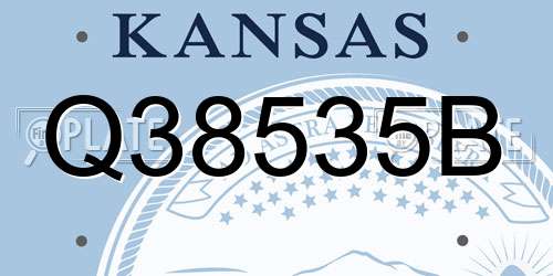 Q38535B Kansas License Plate