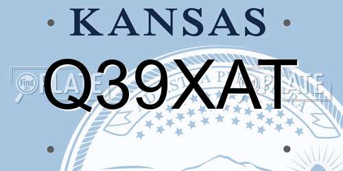 Q39XAT Kansas License Plate