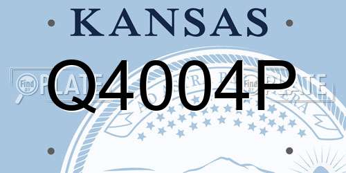 Q4004P Kansas License Plate