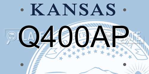 Q400AP Kansas License Plate