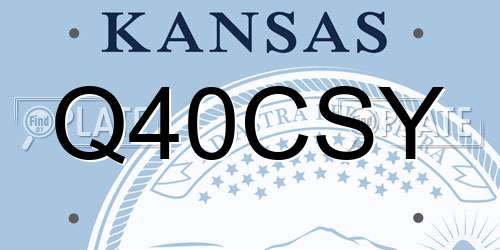 Q40CSY Kansas License Plate