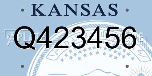 Q423456 Kansas License Plate