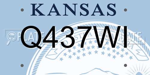 Q437WI Kansas License Plate