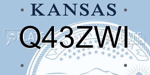 Q43ZWI Kansas License Plate