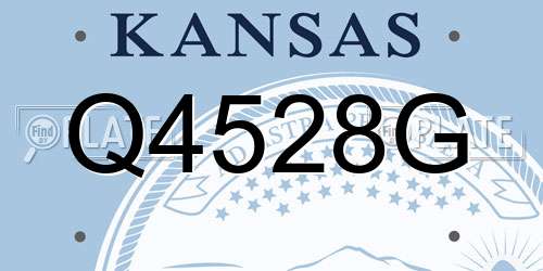 Q4528G Kansas License Plate