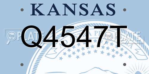 Q4547T Kansas License Plate