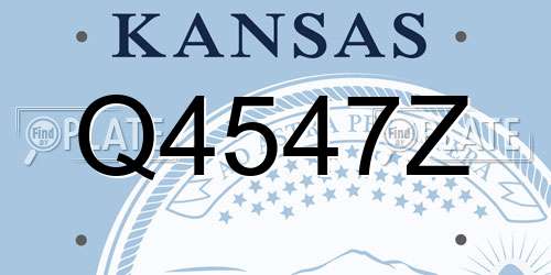 Q4547Z Kansas License Plate
