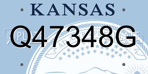 Q47348G Kansas License Plate