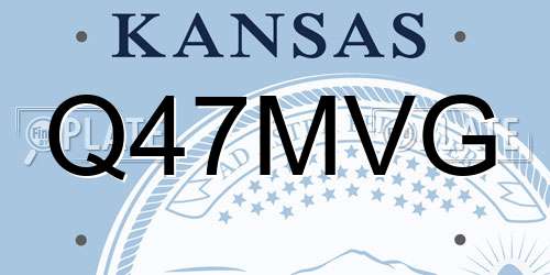 Q47MVG Kansas License Plate