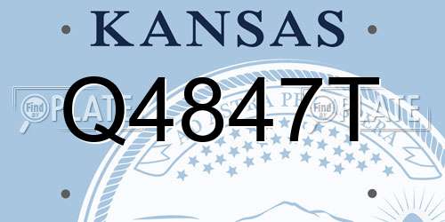 Q4847T Kansas License Plate