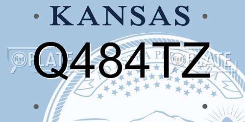 Q484TZ Kansas License Plate