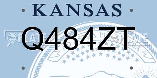 Q484ZT Kansas License Plate
