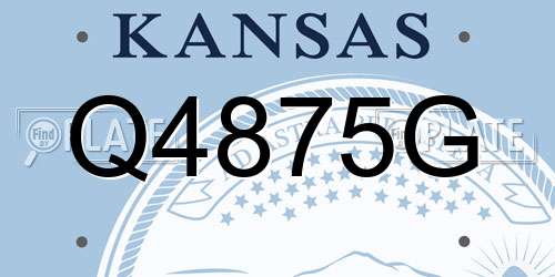 Q4875G Kansas License Plate