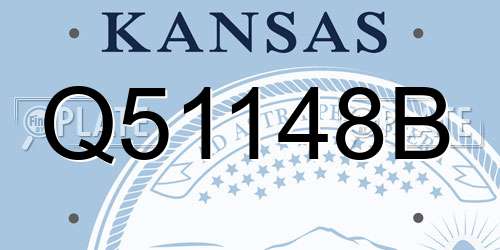 Q51148B Kansas License Plate