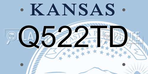 Q522TD Kansas License Plate