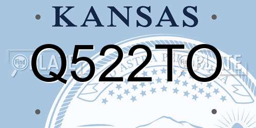 Q522TO Kansas License Plate
