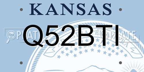 Q52BTI Kansas License Plate