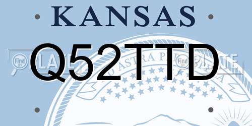 Q52TTD Kansas License Plate