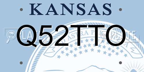 Q52TTO Kansas License Plate