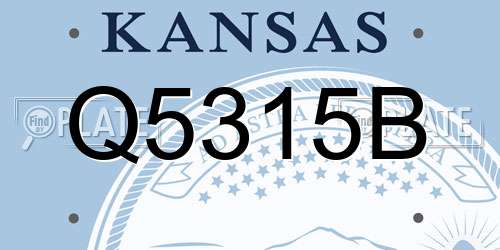 Q5315B Kansas License Plate