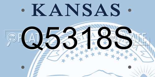 Q5318S Kansas License Plate