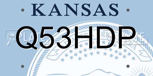 Q53HDP Kansas License Plate