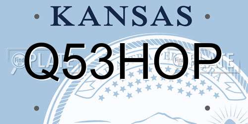 Q53HOP Kansas License Plate