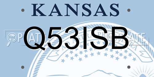 Q53ISB Kansas License Plate