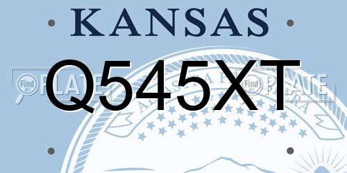 Q545XT Kansas License Plate