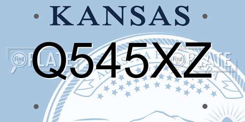 Q545XZ Kansas License Plate