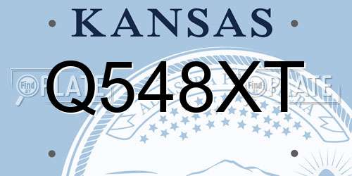 Q548XT Kansas License Plate