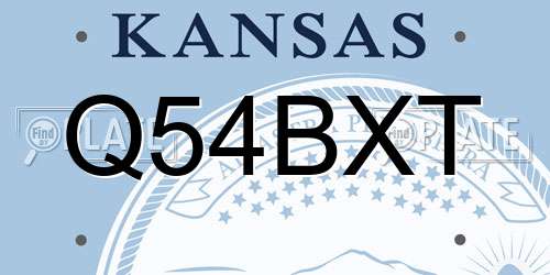 Q54BXT Kansas License Plate