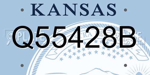 Q55428B Kansas License Plate