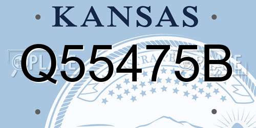 Q55475B Kansas License Plate