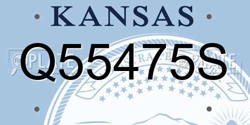 Q55475S Kansas License Plate