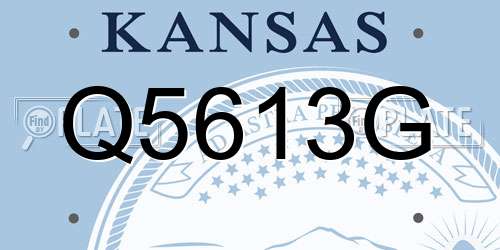 Q5613G Kansas License Plate