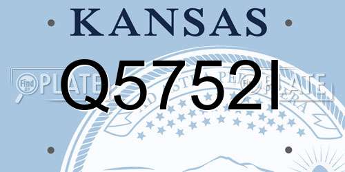 Q5752I Kansas License Plate