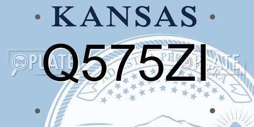 Q575ZI Kansas License Plate