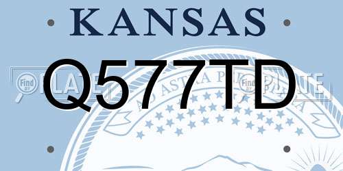 Q577TD Kansas License Plate