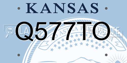 Q577TO Kansas License Plate