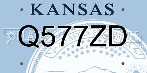 Q577ZD Kansas License Plate