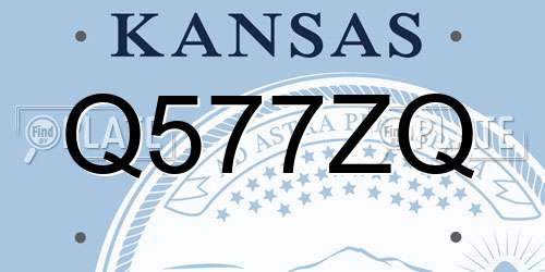 Q577ZQ Kansas License Plate