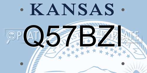 Q57BZI Kansas License Plate