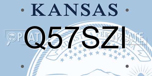 Q57SZI Kansas License Plate