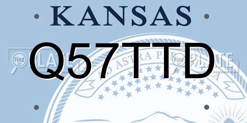 Q57TTD Kansas License Plate