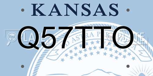 Q57TTO Kansas License Plate