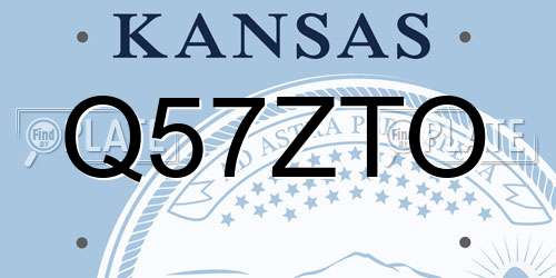 Q57ZTO Kansas License Plate